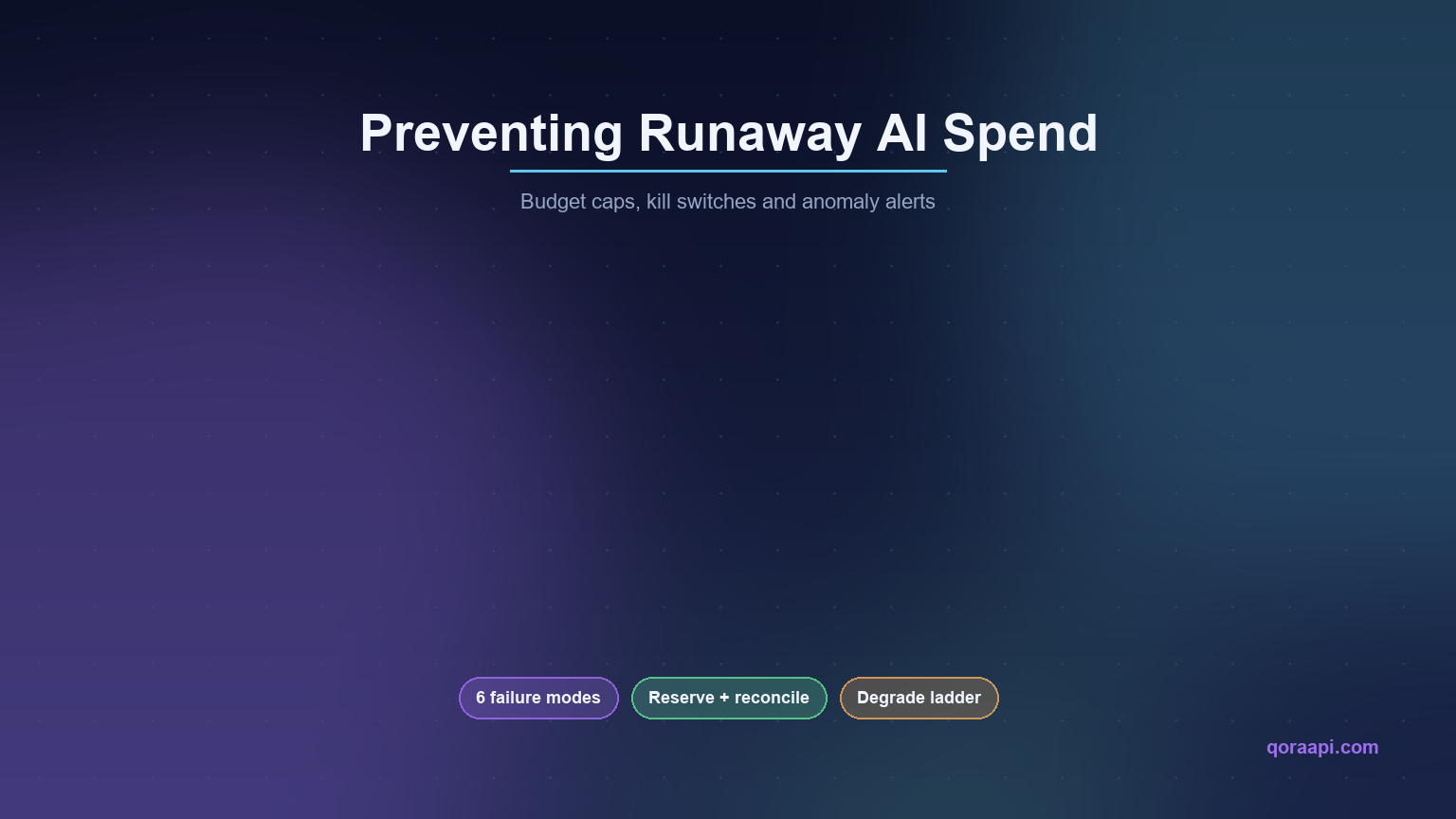 Preventing Runaway AI Spend: Budget Caps, Kill Switches, and Anomaly Alerts