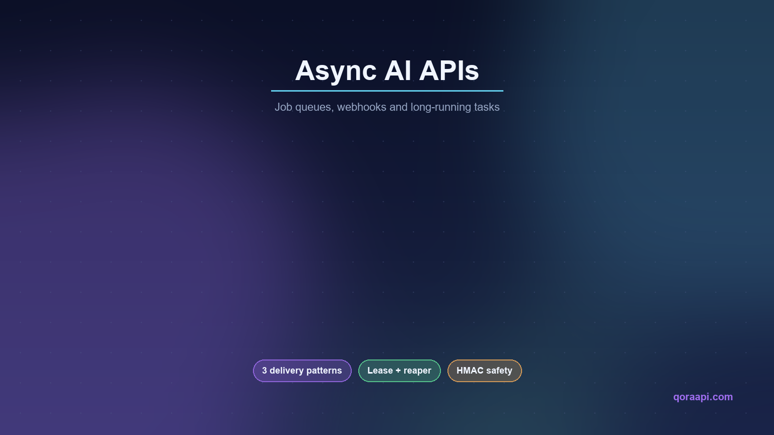 Async AI APIs: Job Queues, Webhooks, and Long-Running Tasks