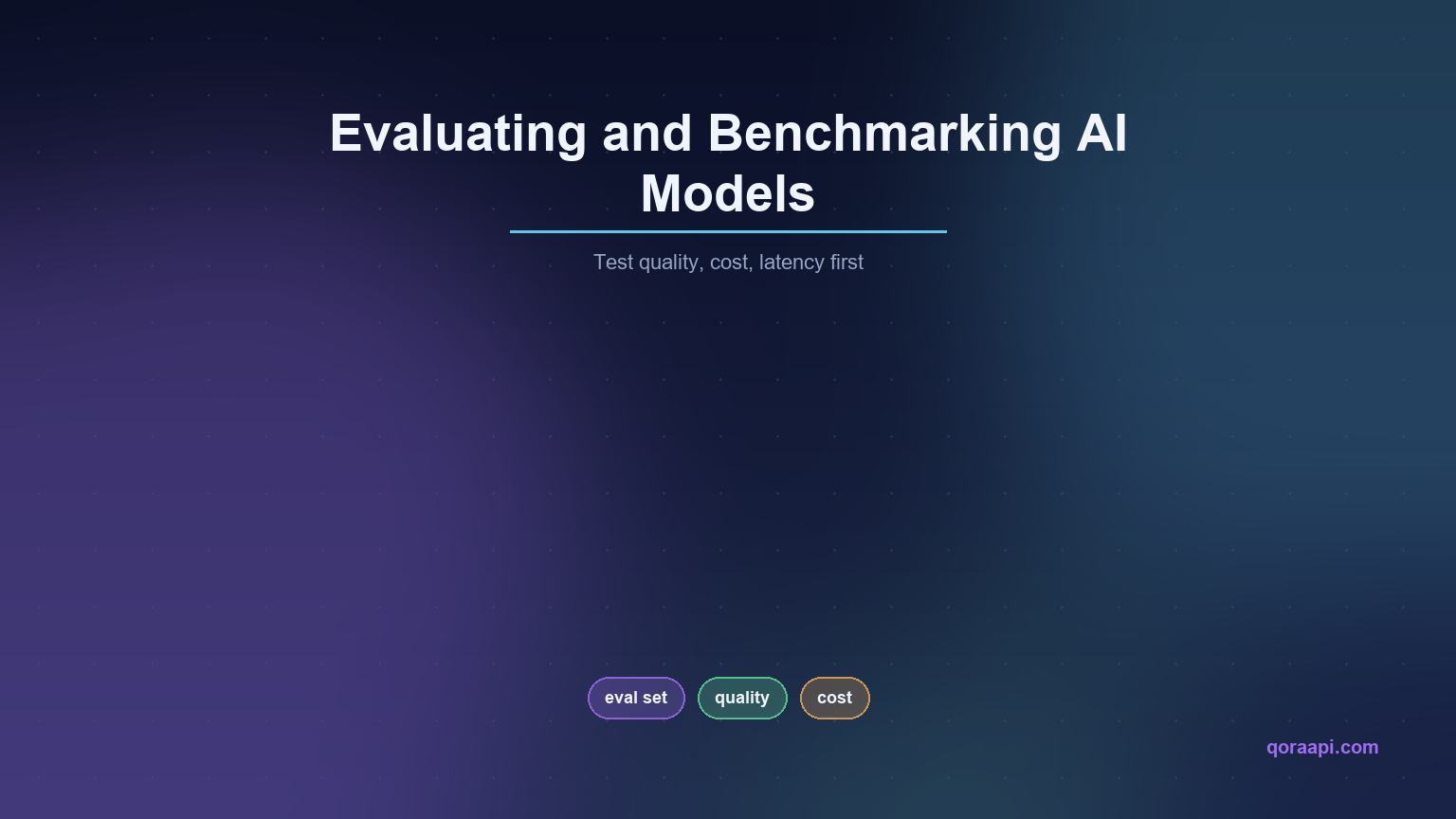 Cover image: evaluating and benchmarking AI models by testing quality, cost, and latency before shipping