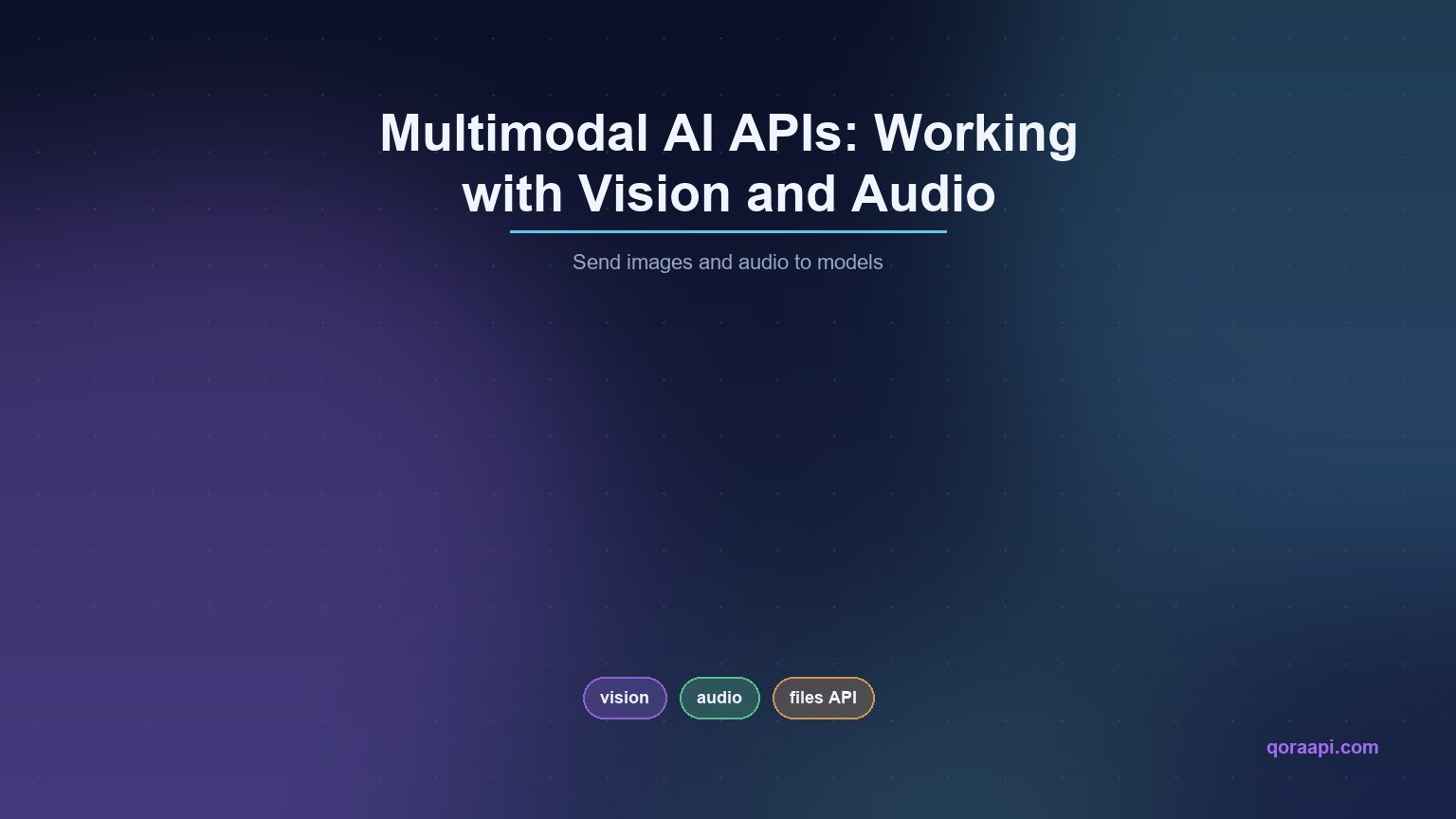 Multimodal AI APIs: working with vision and audio — sending images and audio to AI models