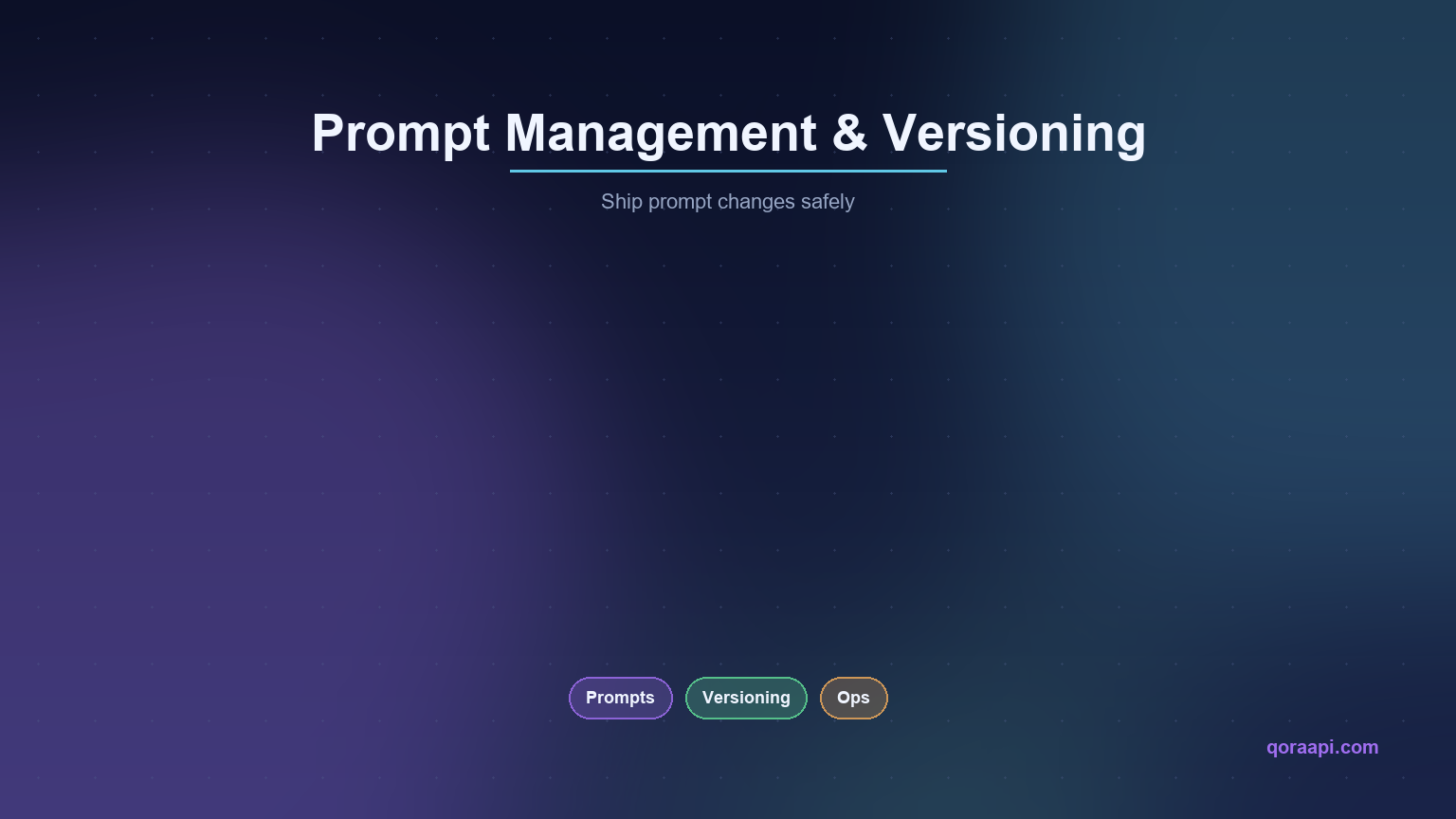 Prompt Management & Versioning — ship prompt changes safely